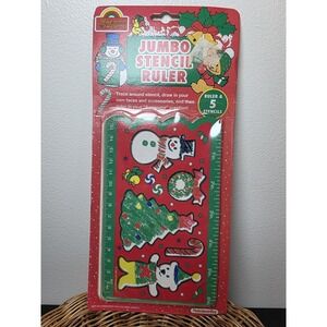 vintage Christmas "Awesome Twosome" Jumbo Stencil Ruler set by Noteworthy